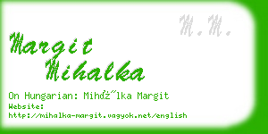 margit mihalka business card